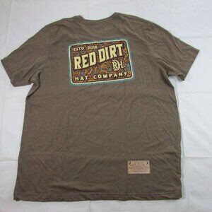 Red Dirt Hat Co Men's 3XL Short Sleeve Tooled Leather Graphic T-Shirt Brown